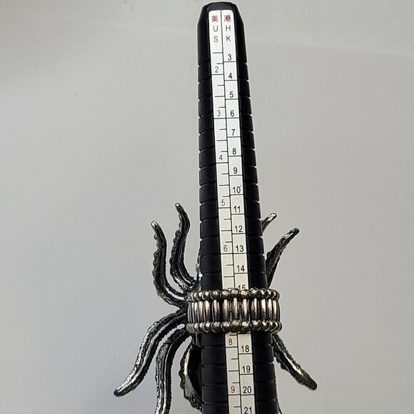 SPIDER Tarantula Pink Crystals Stretch Band Large Spider Charm Ring - Picture 11 of 12